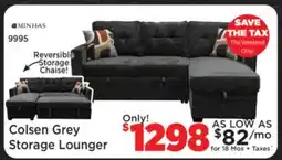 Surplus Furniture Colsen Grey Sleeper Sectional with Drop Down Table offer