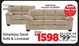 Surplus Furniture Simplejoy Sand Sofa/Loveseat set offer