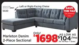 Surplus Furniture Marleton Denim 2-Piece Right Chaise Sectional offer