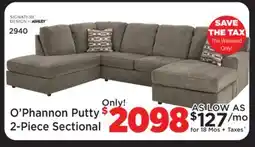 Surplus Furniture O'Phannon Putty 2-Piece Sectional offer