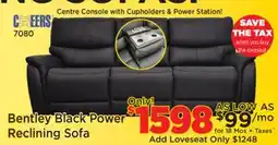 Surplus Furniture Bentley Black Power Motion Sofa w/Drop Down Table offer