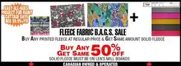 Len's Mill Stores FLEECE FABRIC B.A.G.S. SALE offer