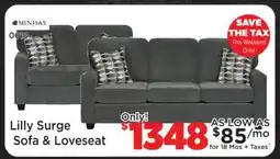 Surplus Furniture Lilly Surge Anchor Sofa & Loveseat Set offer