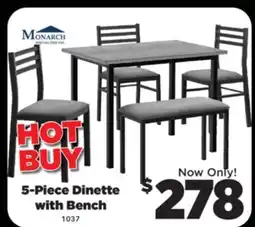 Surplus Furniture Grey & Black 5-Piece Dinette with Bench offer