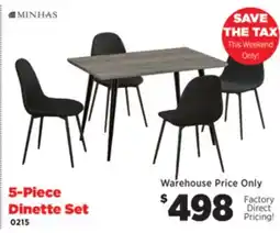 Surplus Furniture Black Modern 5Pc Dinette offer