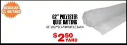 Len's Mill Stores 62 POLYESTER QUILT BATTING offer