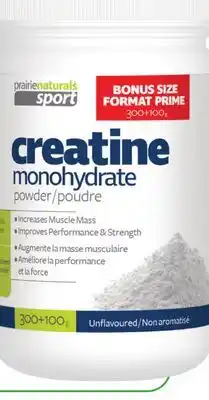 Marches Tau PRAIRIE NATURALS CREATUNE MONOHYDRATEE CREATINE MONOHYDRATE offer