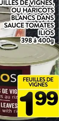 Supermarché PA FEUILLES DE VIGNES OU HARICOTS BLANCS DANS SAUCE TOMATES ILIOS offer