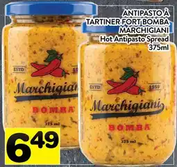 Supermarché PA ANTIPASTO À TARTINER FORT BOMBA MARCHIGIANI | Hot Antipasto Spread offer