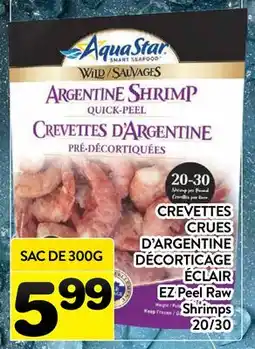 Supermarché PA CREVETTES CRUES D'ARGENTINE DÉCORTICAGE ÉCLAIR | EZ Peel Raw Shrimps 20/30 offer