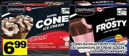 Supermarché PA CONES (8x120ml), FROSTY (18x75ml) OU SANDWICHS DE CRÈME GLACÉE (12x120ml) CHAPMAN'S offer