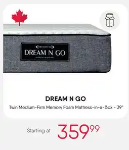 Meubles RD DREAM N GO Twin Medium-Firm Memory Foam Mattress-in-a-Box - 39 offer