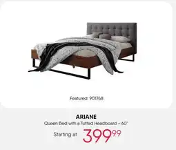 Meubles RD ARIAINE Queen Bed with a Tufted Headboard - 60 offer