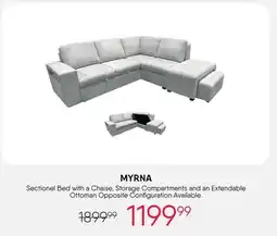 Meubles RD Myrna - Sectional Bed with Left-Facing Chaise, Storage Compartments and an Extendable Ottoman offer