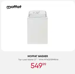 Meubles RD MOFFAT Washer Top-Load White 27 - MTW201BMRWW offer