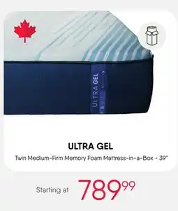Meubles RD ULTRA GEL Twin Medium-Firm Memory Foam Mattress-in-a-Box - 39 offer