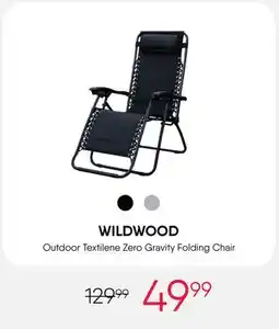 Meubles RD Wildwood - Outdoor Textilene Zero Gravity Folding Chair – Black offer