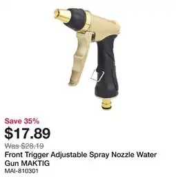 Bumper to Bumper Front Trigger Adjustable Spray Nozzle Water Gun offer