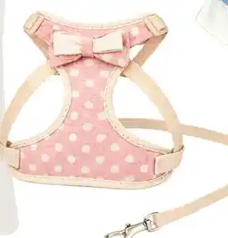 Ren’s Pets Depot Le Meow & Woof Co Pink Dots Dog Harness & Leash offer