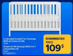 Walmart Dream On Me Synergy MOD 5-in-l convertible crib offer