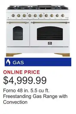 Costco Forno 48 in. 5.5 cu ft. Freestanding Gas Range with Convection offer