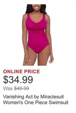 Costco Vanishing Act by Miraclesuit Women's One Piece Swimsuit offer
