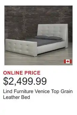Costco Lind Furniture Venice Top Grain Leather Bed offer