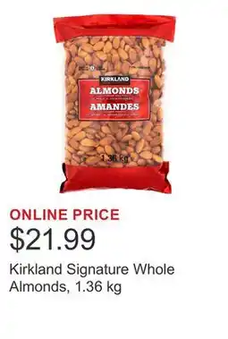 Costco Kirkland Signature Whole Almonds offer