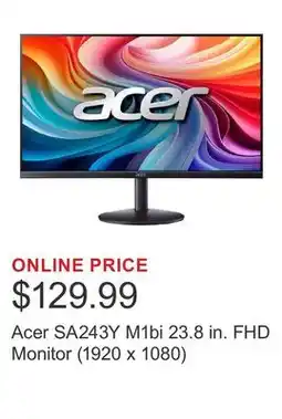 Costco Acer SA243Y M1bi 23.8 in. FHD Monitor (1920 x 1080) offer