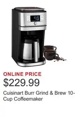 Costco Cuisinart Burr Grind & Brew 10-Cup Coffeemaker offer
