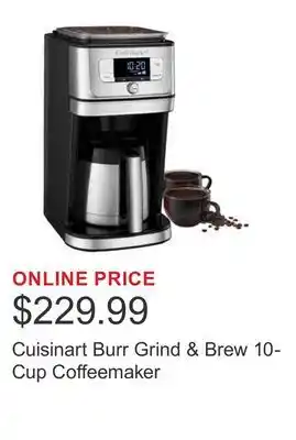 Costco Cuisinart Burr Grind & Brew 10-Cup Coffeemaker offer