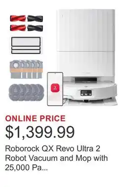 Costco Roborock QX Revo Ultra 2 Robot Vacuum and Mop with 25,000 Pa Suction Power offer
