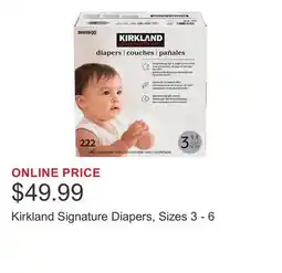 Costco Kirkland Signature Diapers, Sizes 3 - 6 offer