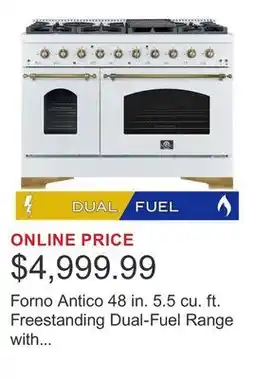 Costco Forno Antico 48 in. 5.5 cu. ft. Freestanding Dual-Fuel Range with Convection offer