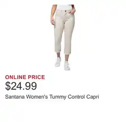 Costco Santana Women's Tummy Control Capri offer