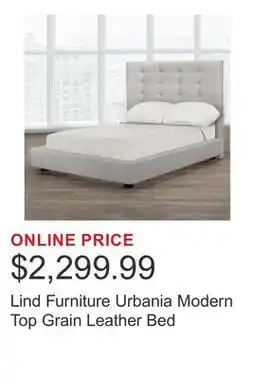 Costco Lind Furniture Urbania Modern Top Grain Leather Bed offer