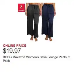 Costco BCBG Maxazria Women's Satin Lounge Pants offer