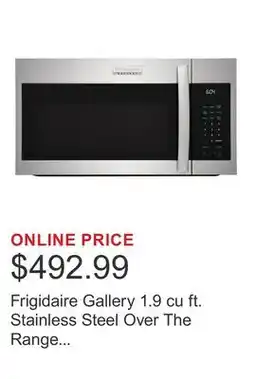 Costco Frigidaire Gallery 1.9 cu ft. Stainless Steel Over The Range Microwave with Sensor Cook, 400 CFM offer