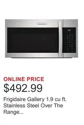 Costco Frigidaire Gallery 1.9 cu ft. Stainless Steel Over The Range Microwave with Sensor Cook, 400 CFM offer
