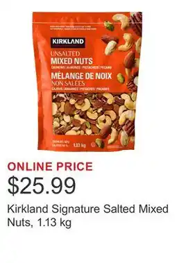 Costco Kirkland Signature Salted Mixed Nuts offer