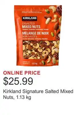 Costco Kirkland Signature Salted Mixed Nuts offer