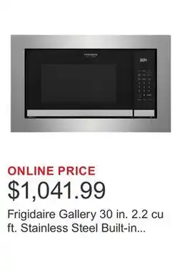 Costco Frigidaire Gallery 30 in. 2.2 cu ft. Stainless Steel Built-in Microwave with Trim Kit offer