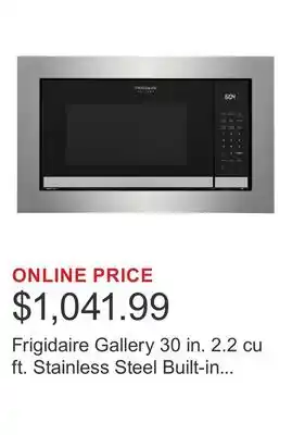 Costco Frigidaire Gallery 30 in. 2.2 cu ft. Stainless Steel Built-in Microwave with Trim Kit offer