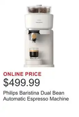 Costco Philips Baristina Dual Bean Automatic Espresso Machine offer