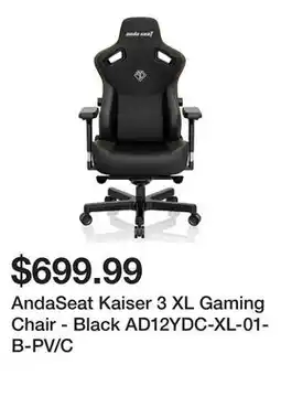 Newegg AndaSeat Kaiser 3 XL Gaming Chair - Black AD12YDC-XL-01-B-PV/C offer