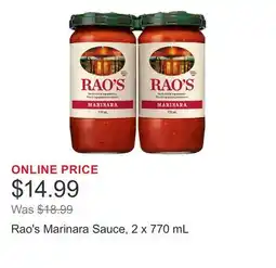 Costco Rao's Marinara Sauce offer