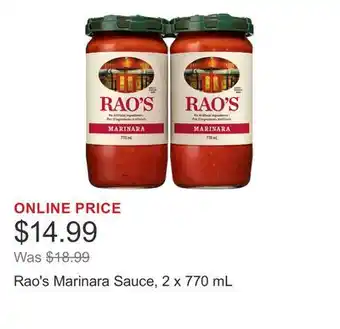 Costco Rao's Marinara Sauce offer