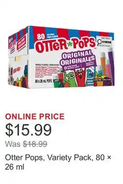 Costco Otter Pops, Variety Pack, 80 × offer