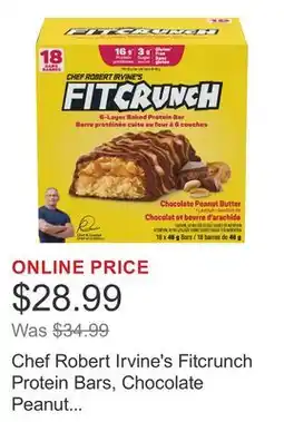 Costco Chef Robert Irvine's Fitcrunch Protein Bars, Chocolate Peanut Butter, 18 × offer