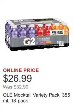 Costco OLÉ Mocktail Variety Pack, 355 mL 18-pack offer